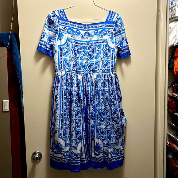 Blue Sicilian style dress - Picture 2 of 2